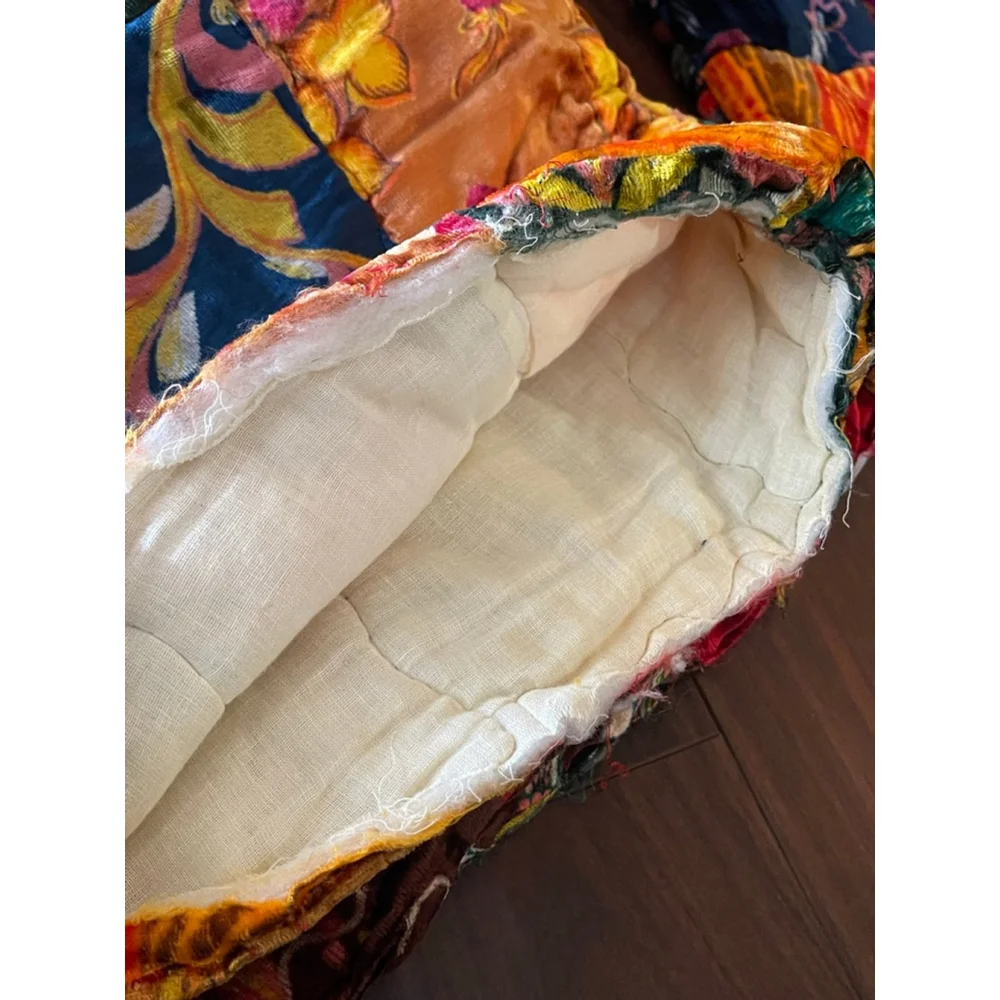 Lot of 10 Vintage 60s Patchwork Velvet Pillow Shams India Boho Handmade